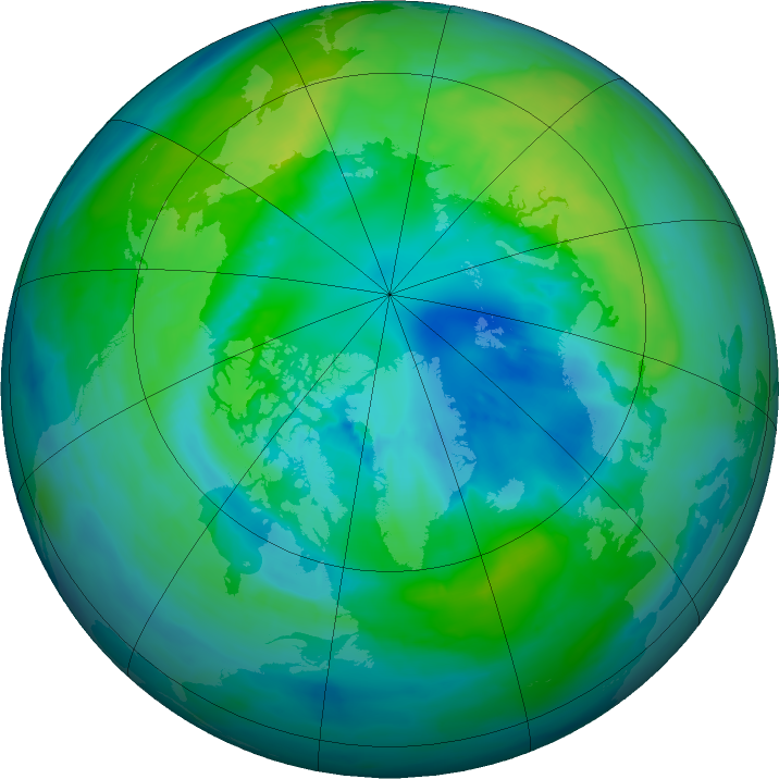 Arctic ozone map for 06 October 2015